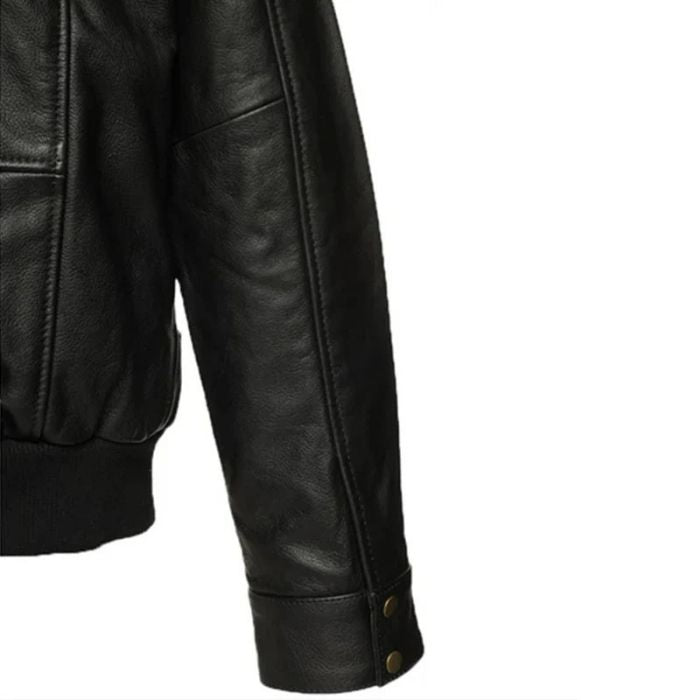 Men's Black Alaric Shearling Collar Bomber Jacket