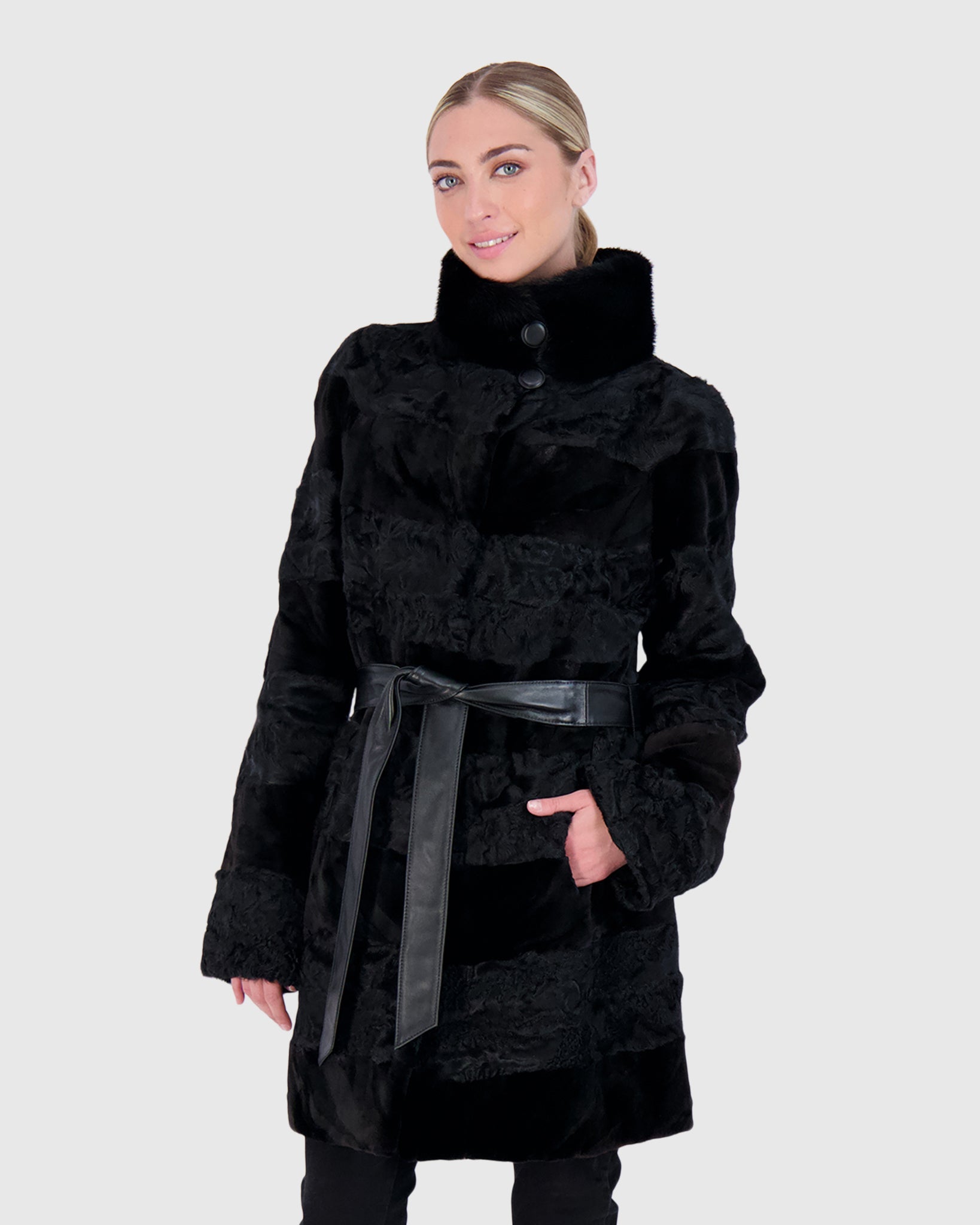 Lamb Stroller with Mink Sections Gorski First Copy