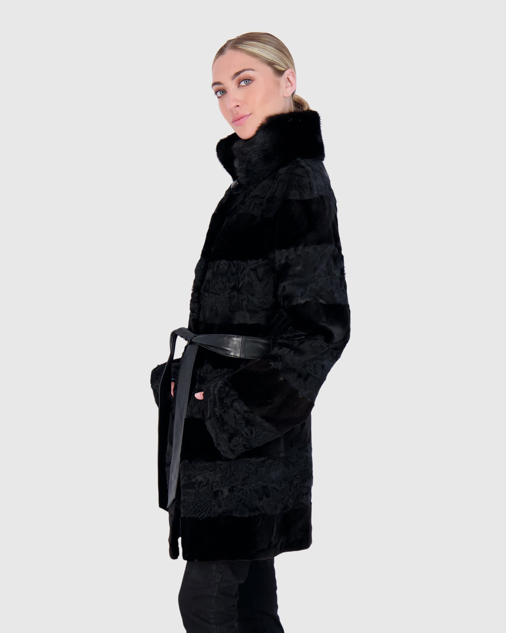 Lamb Stroller with Mink Sections Gorski First Copy