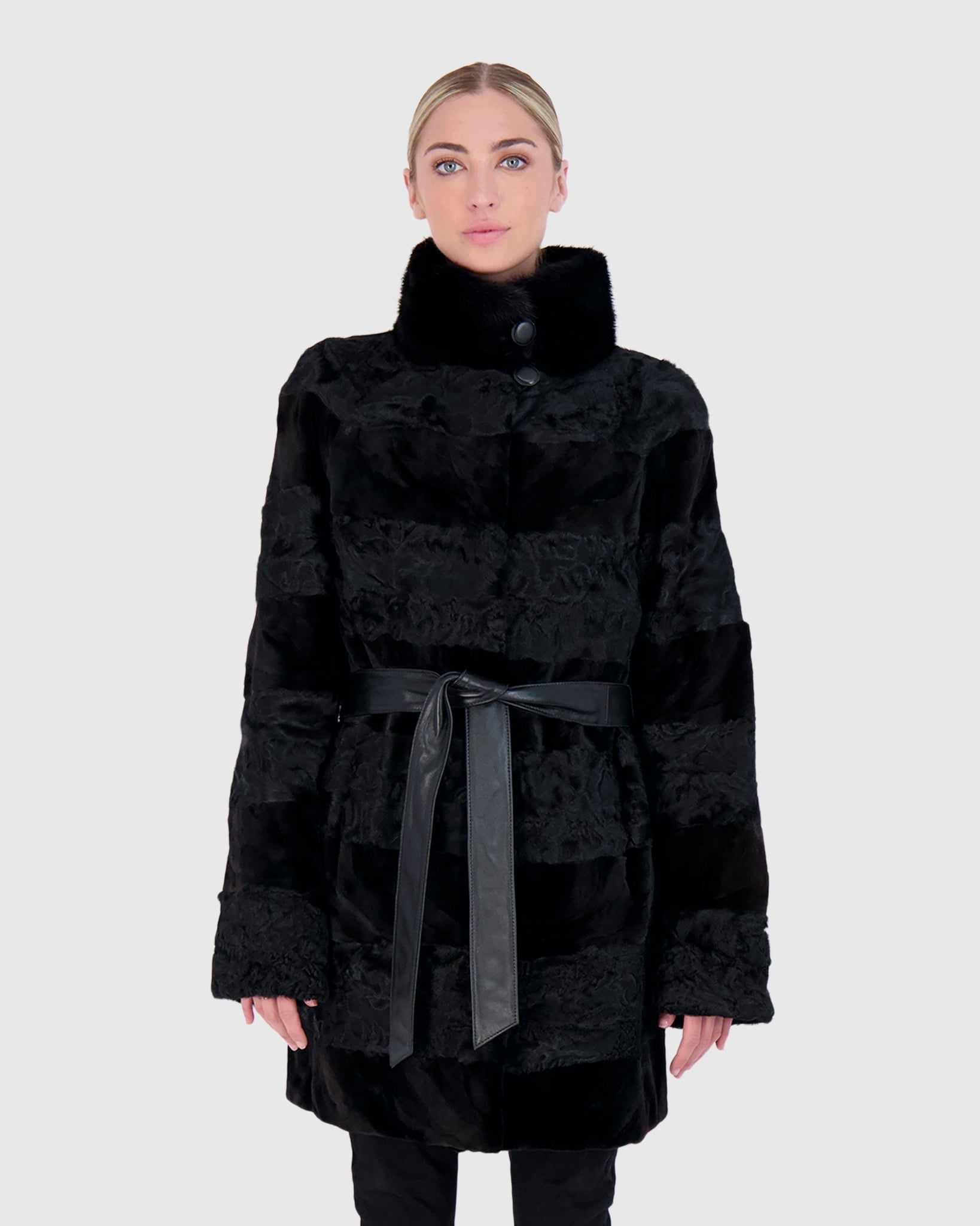 Lamb Stroller with Mink Sections Gorski First Copy