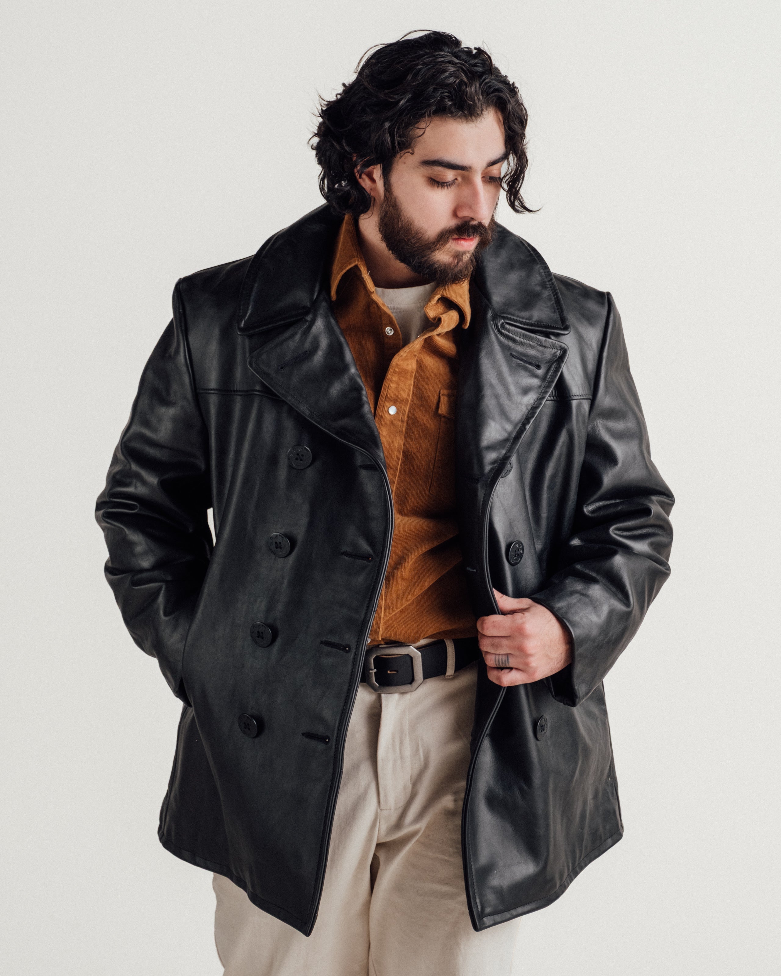 140 Cowhide Naval Peacoat