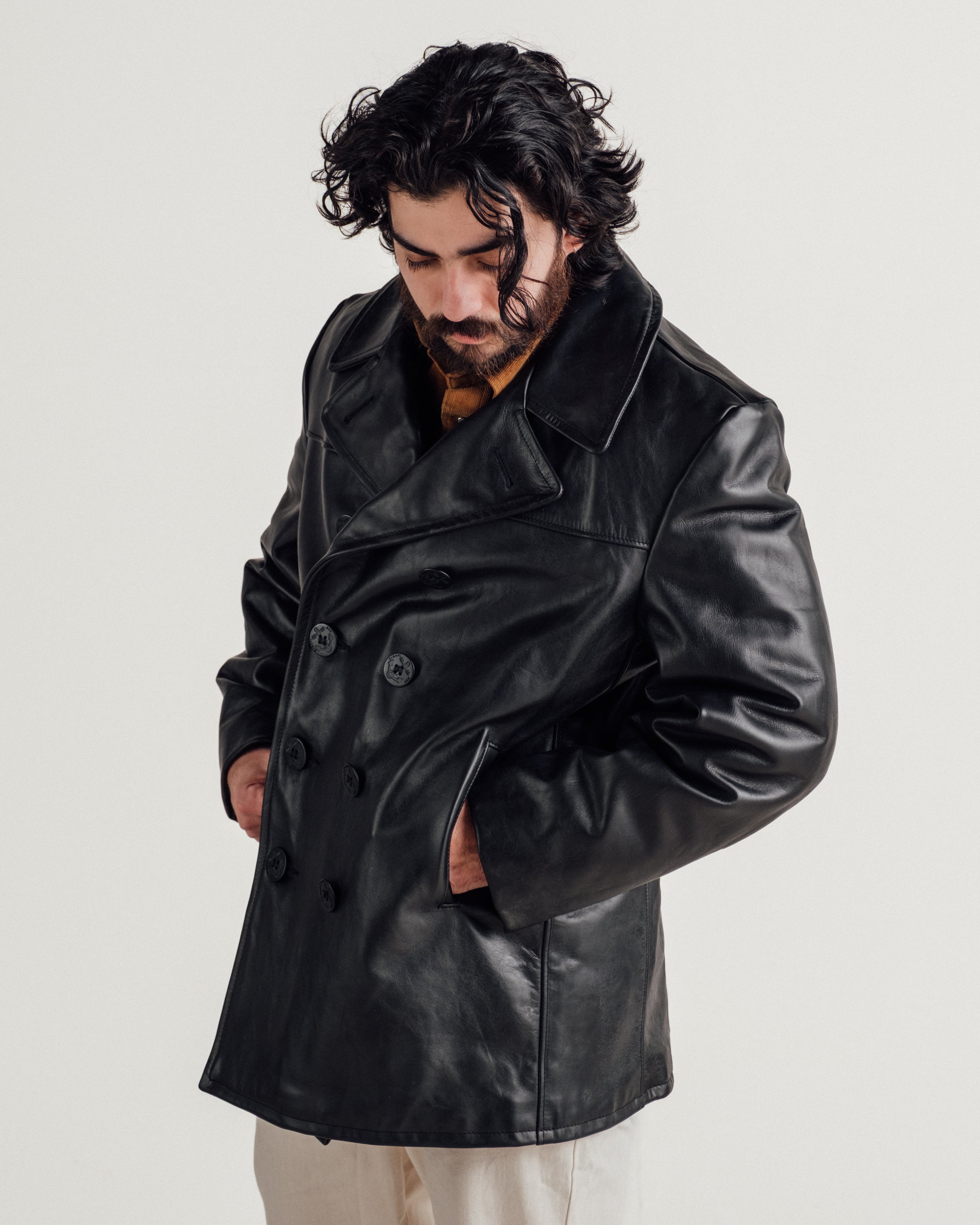 140 Cowhide Naval Peacoat