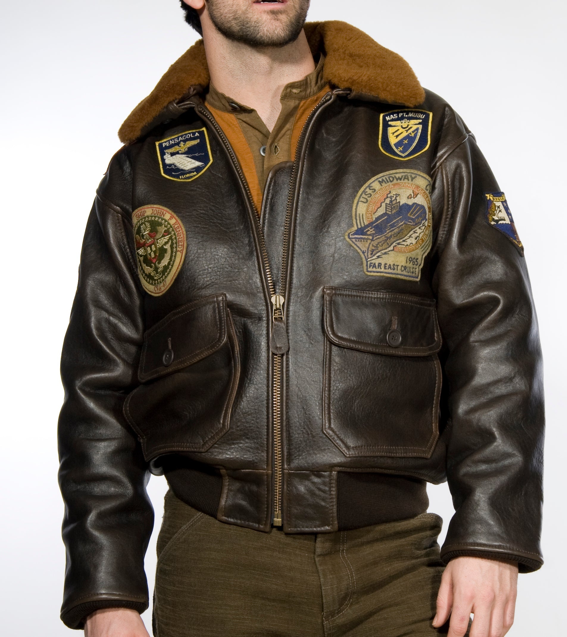 G1TG G-1 Wings of Gold Leather Bomber Jacket