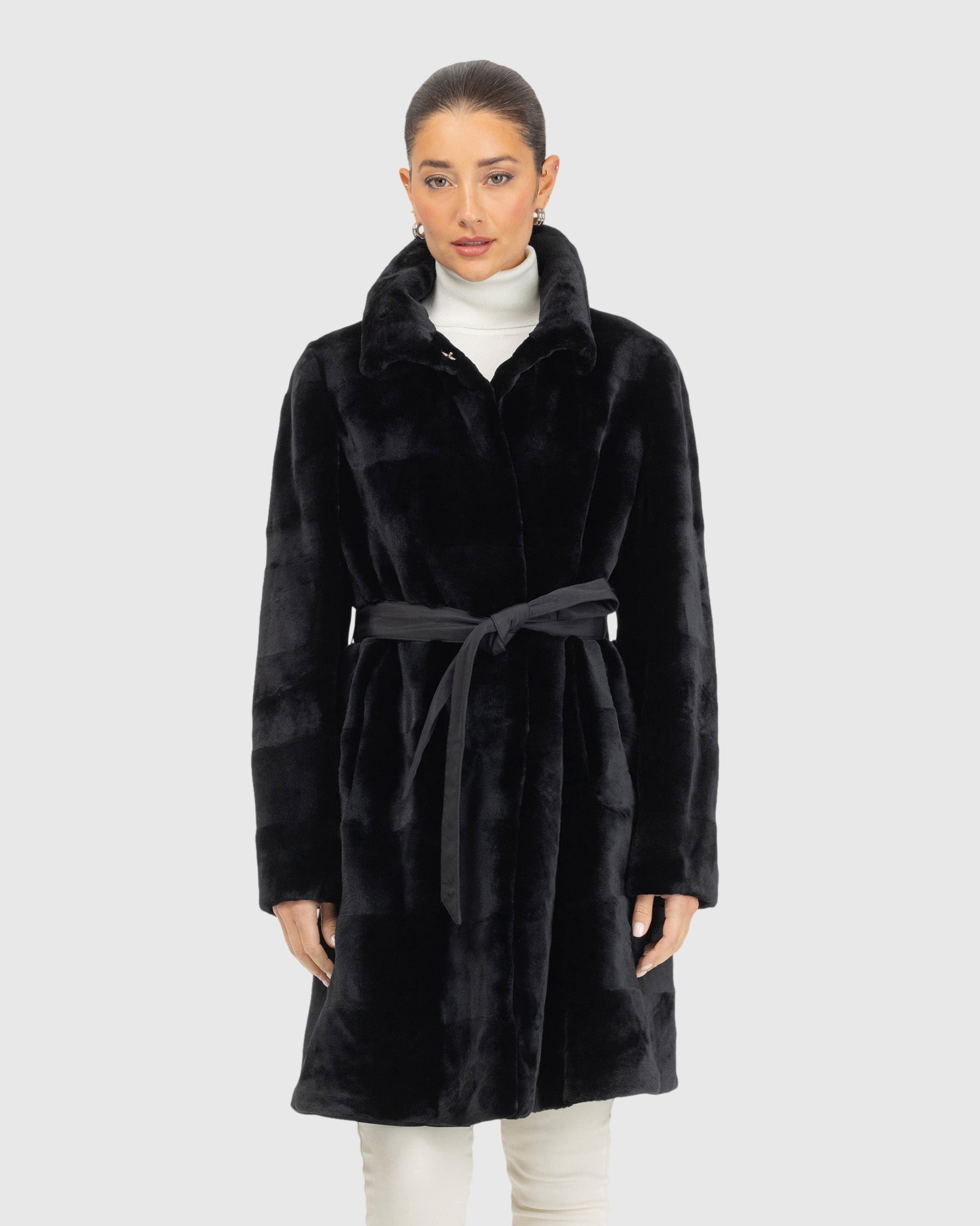 Sheared Mink Stroller Reversible To Silk Gorski First Copy