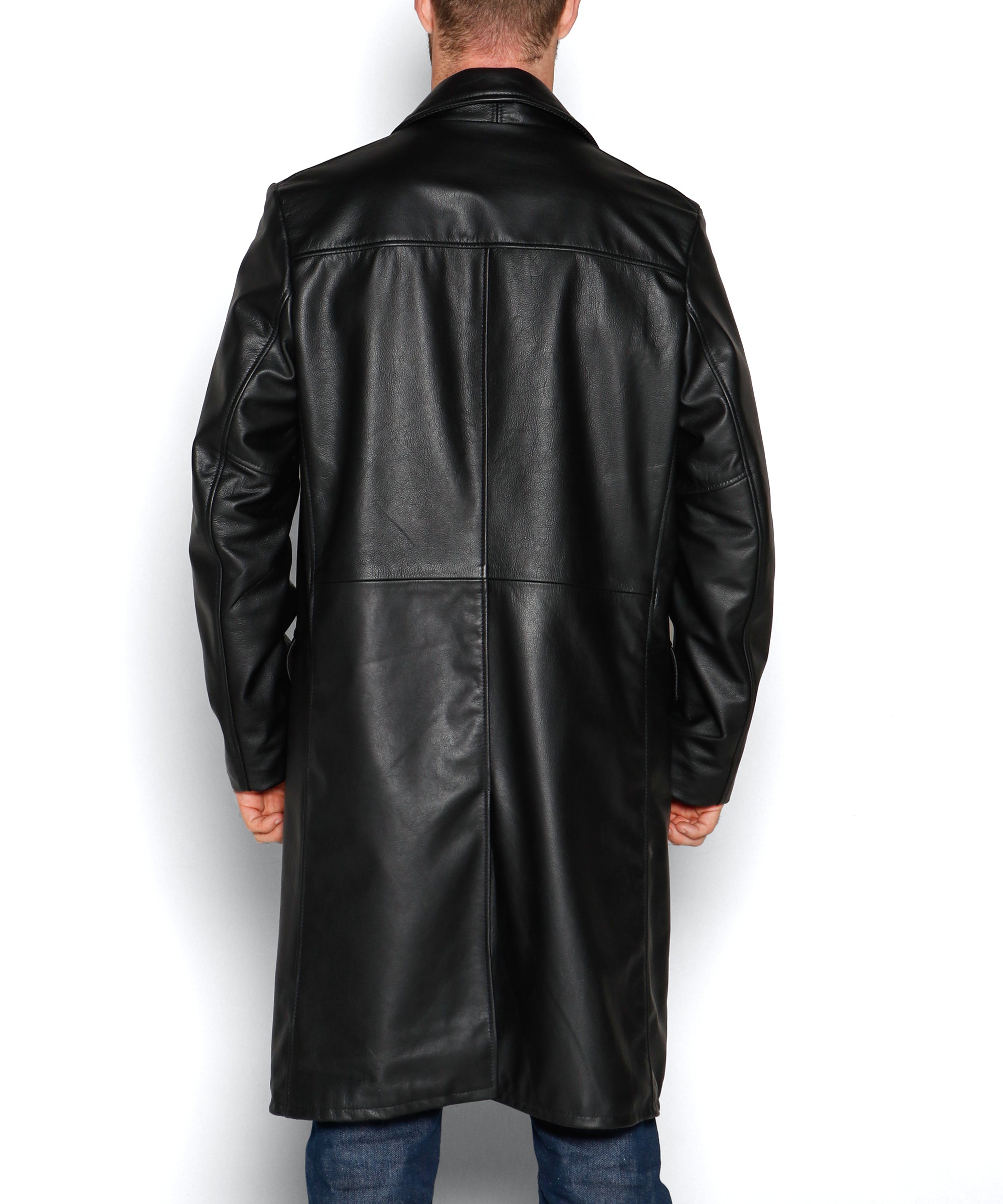 495 Men's Lightweight Cowhide Trench Coat