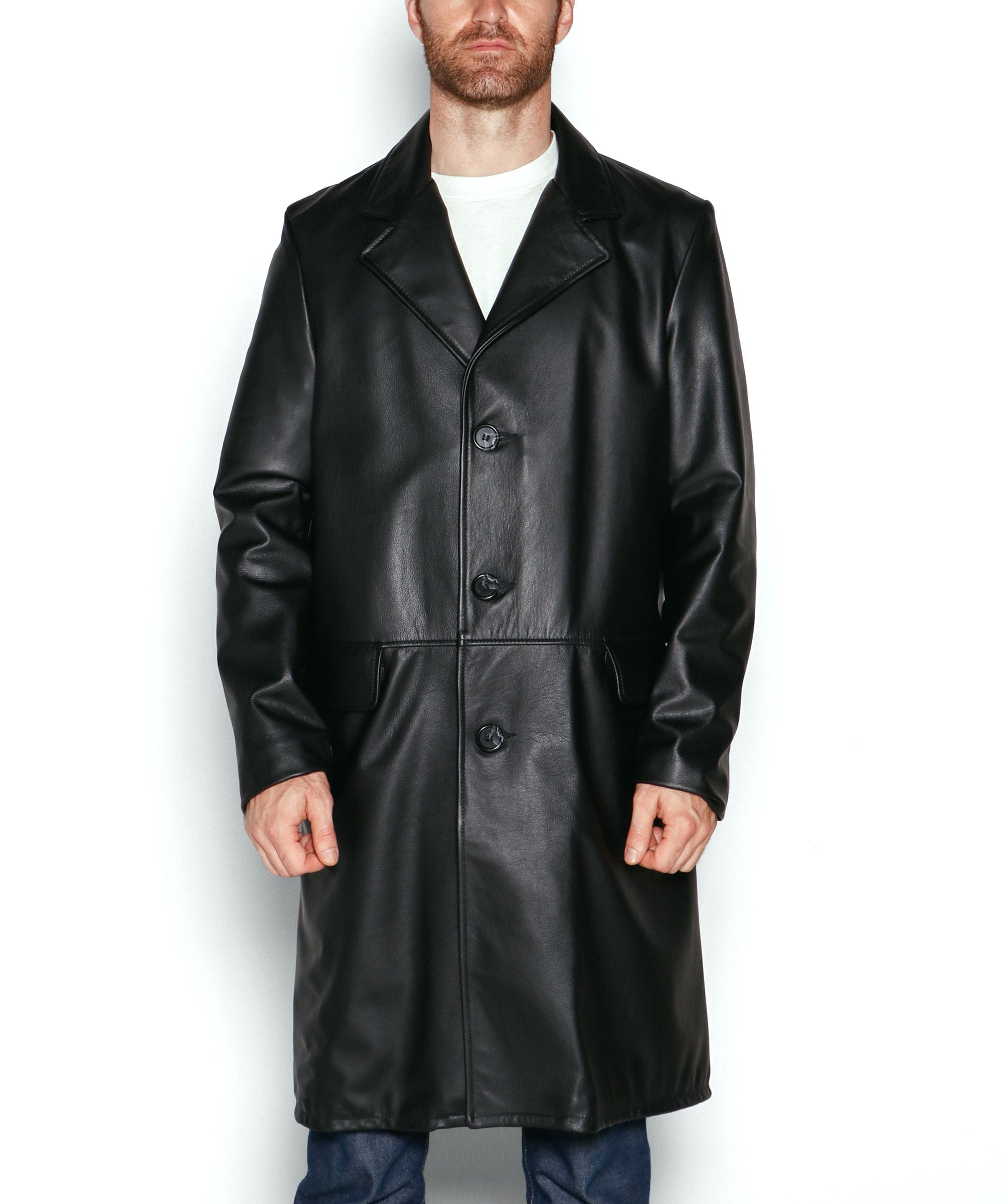 495 Men's Lightweight Cowhide Trench Coat
