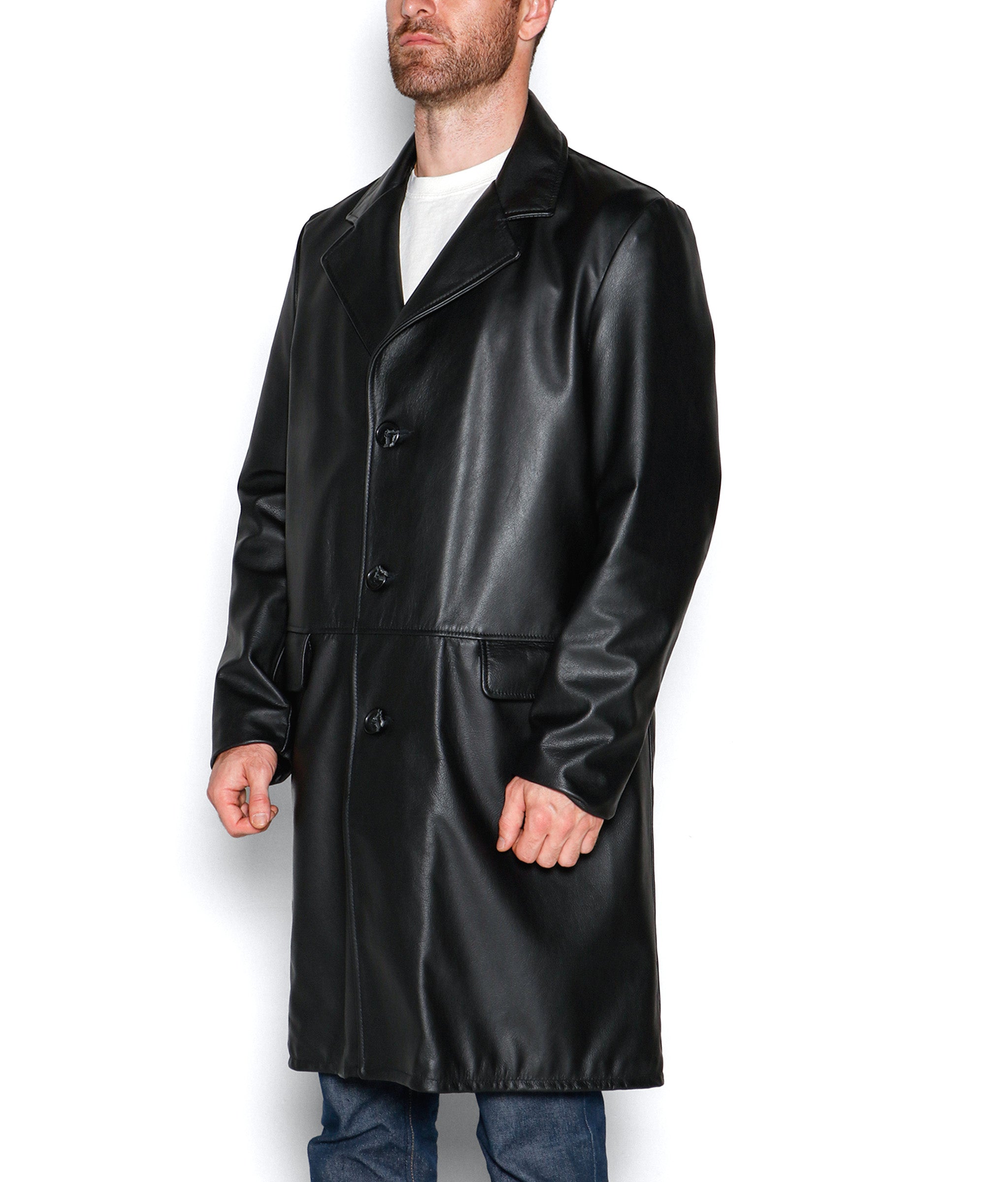 495 Men's Lightweight Cowhide Trench Coat