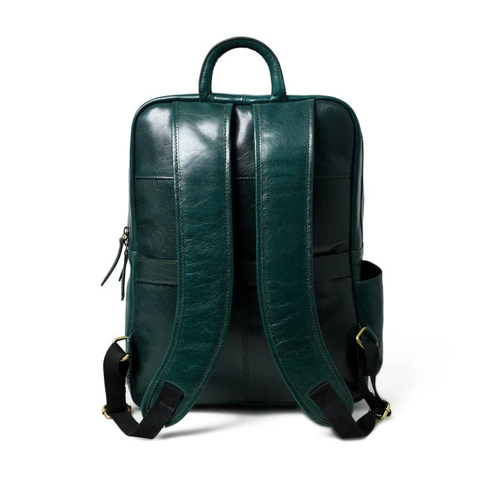Luxury Green Italian Leather Backpack