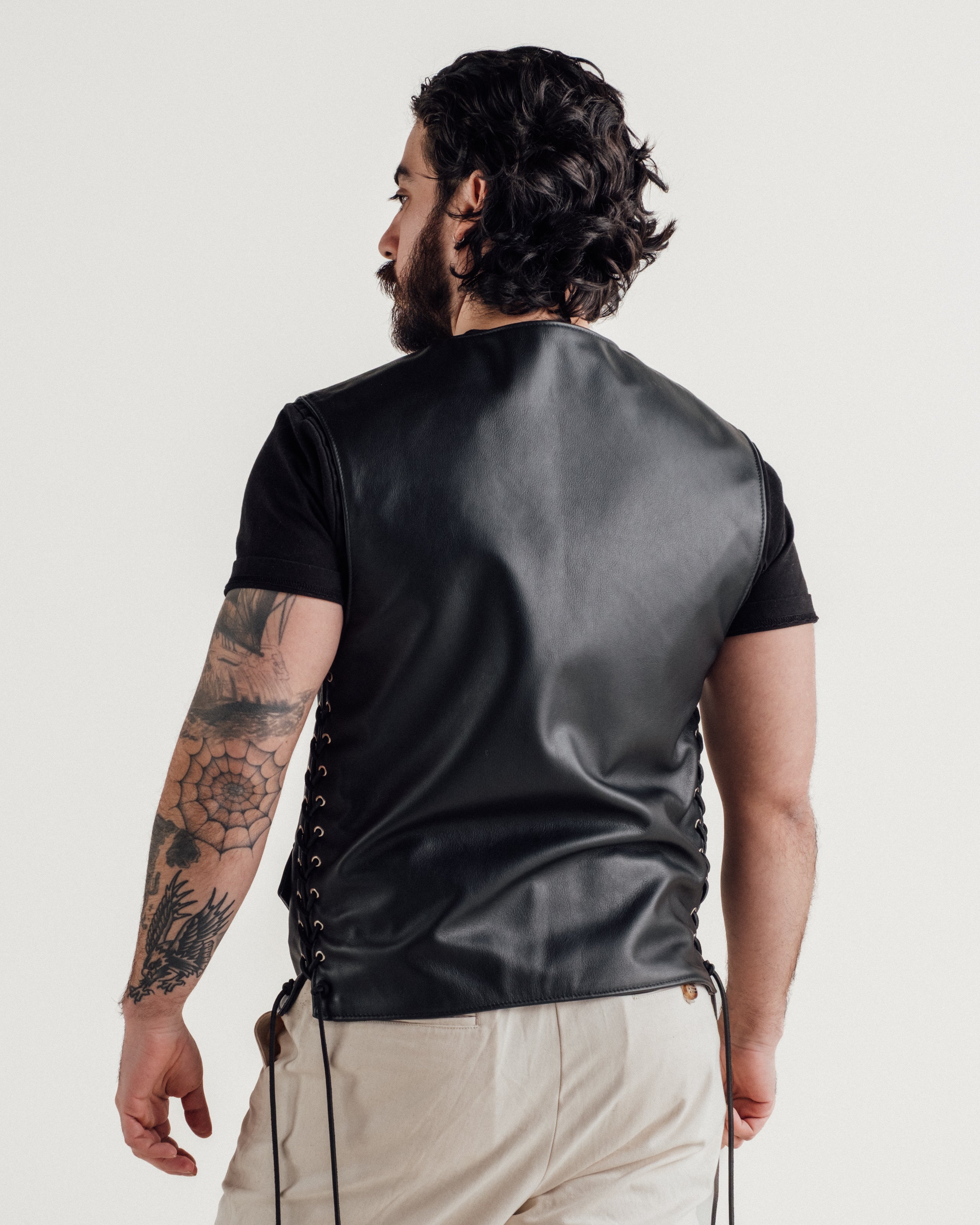 515V Laced Genuine Pebbled Cowhide Club Vest
