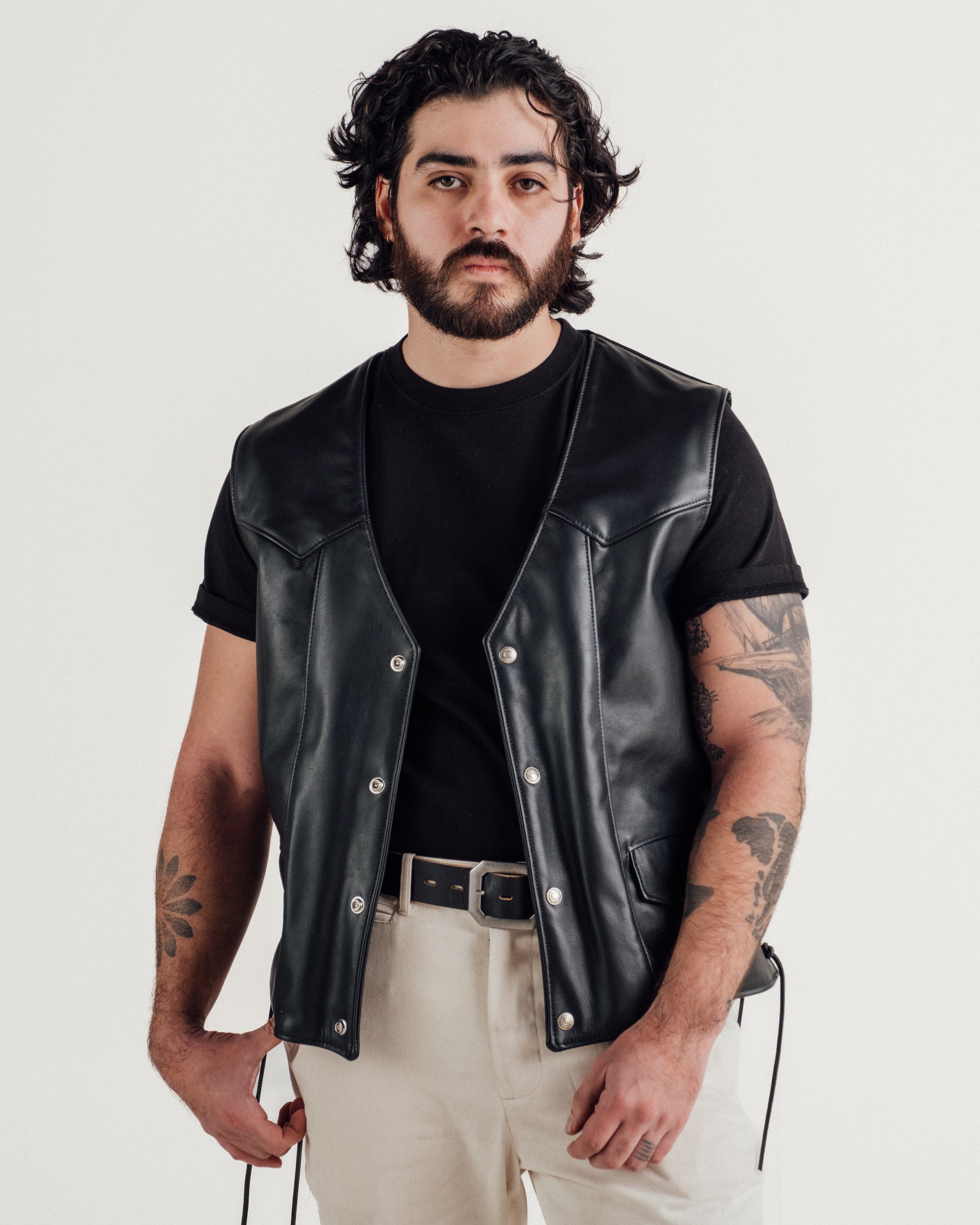 515V Laced Genuine Pebbled Cowhide Club Vest