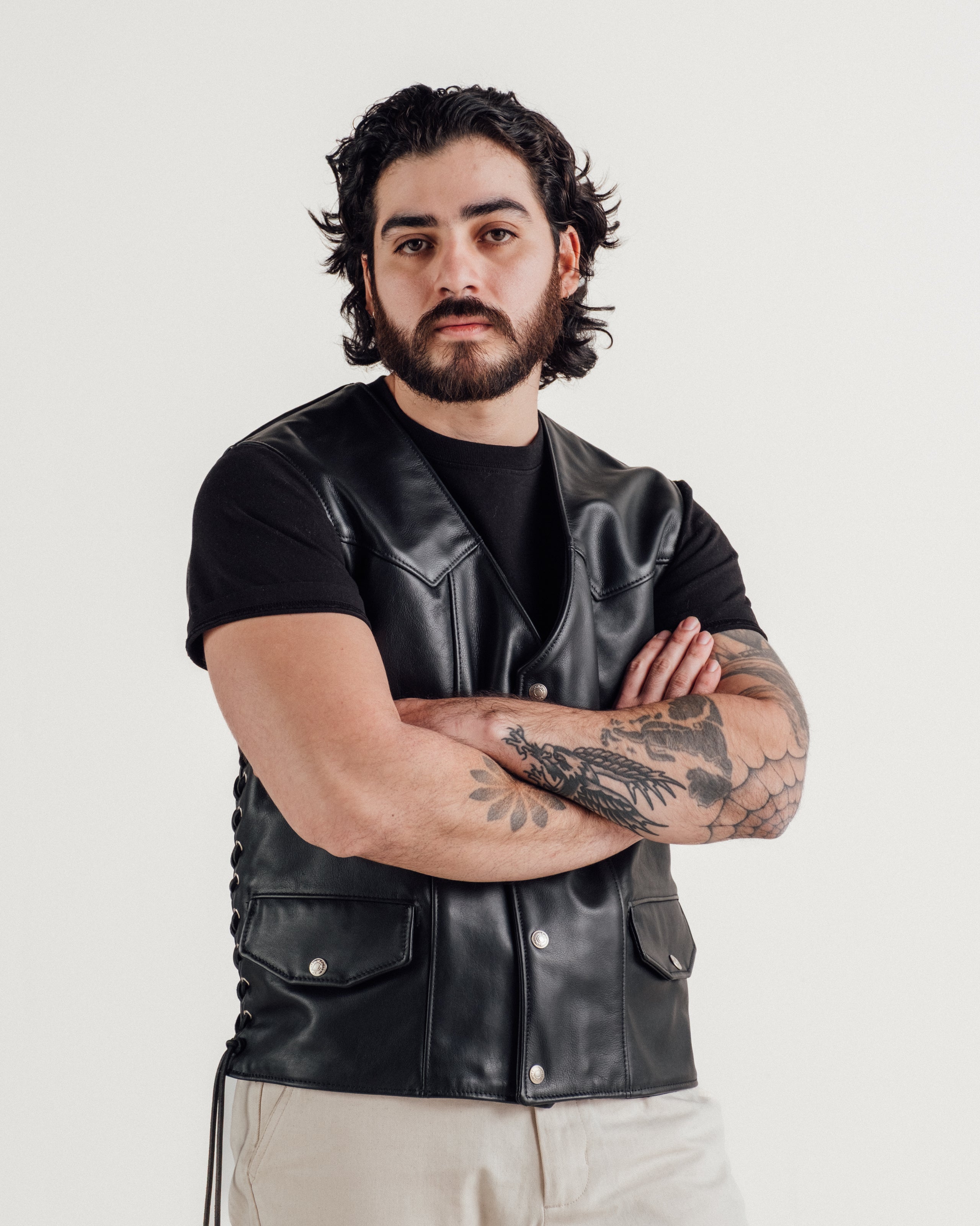 515V Laced Genuine Pebbled Cowhide Club Vest