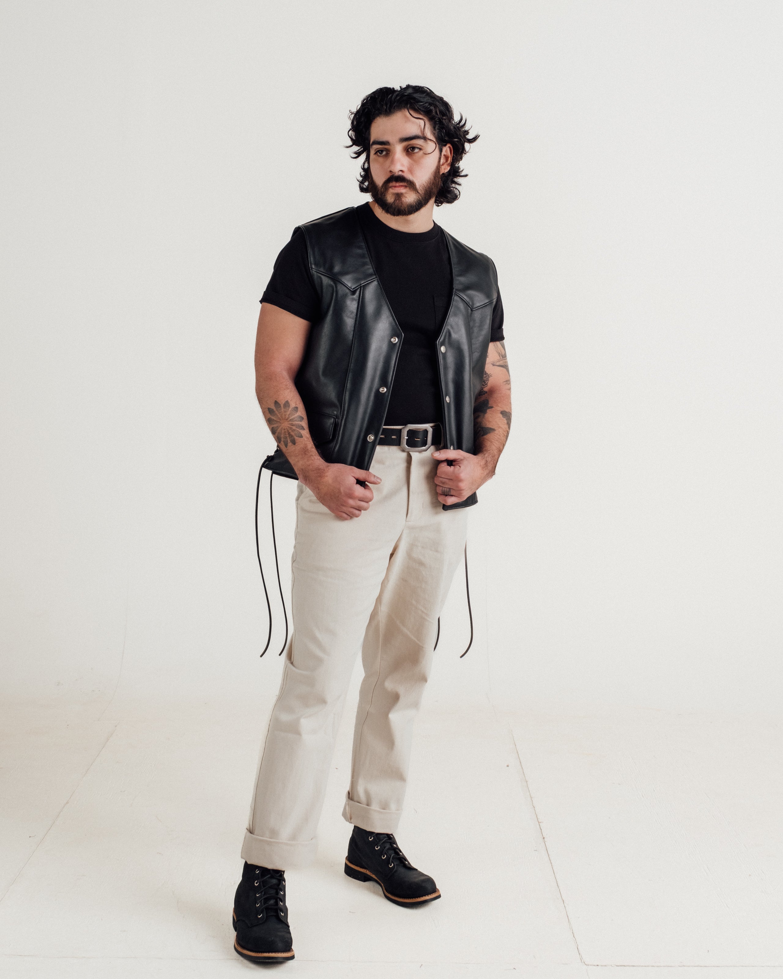 515V Laced Genuine Pebbled Cowhide Club Vest