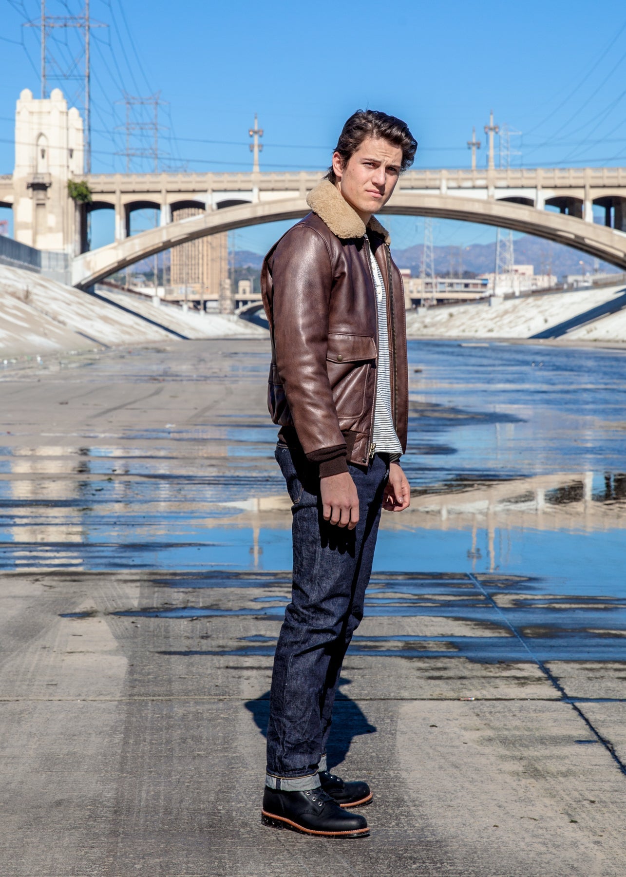 594 Naked Buffalo Leather Bomber Jacket