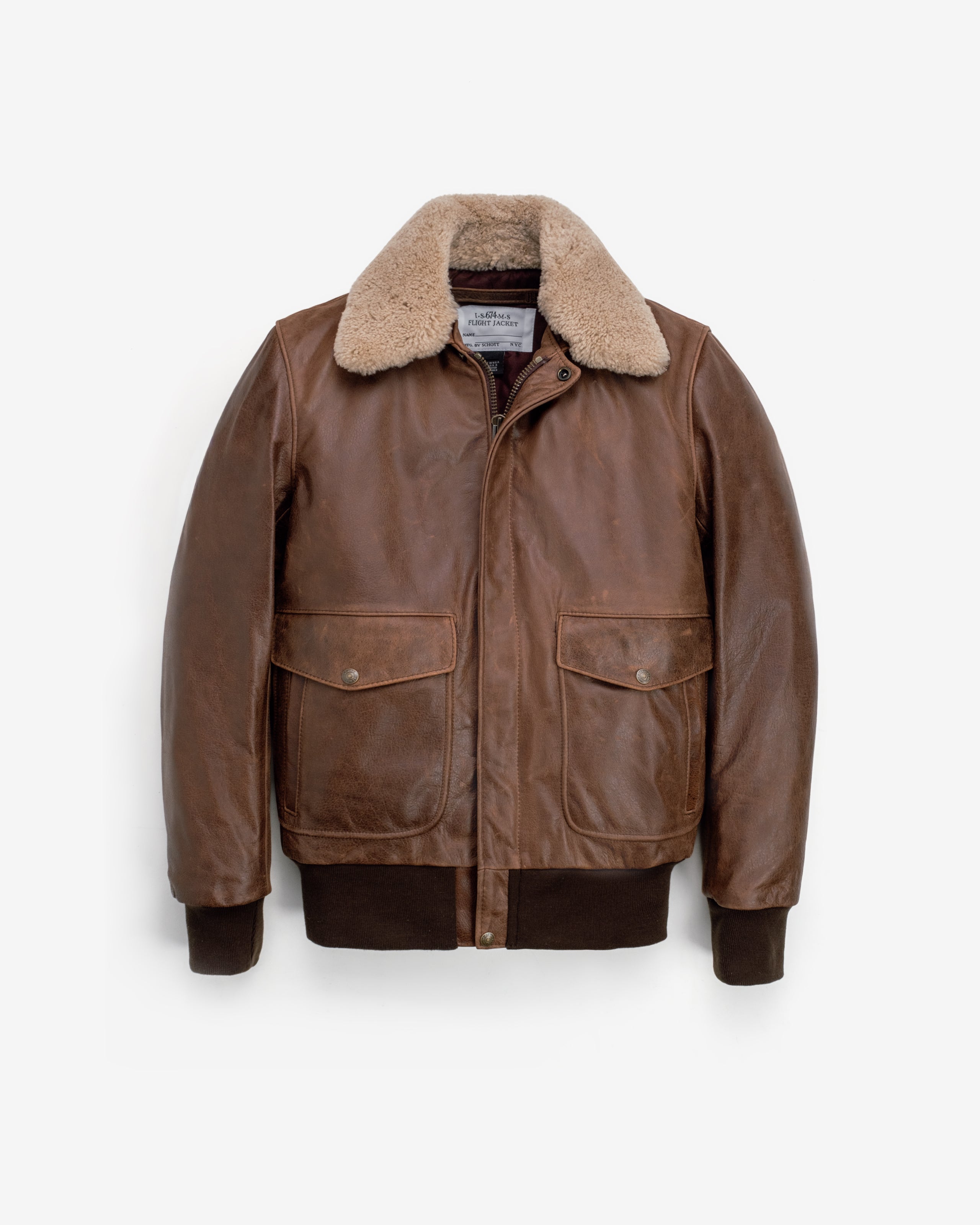 594 Naked Buffalo Leather Bomber Jacket