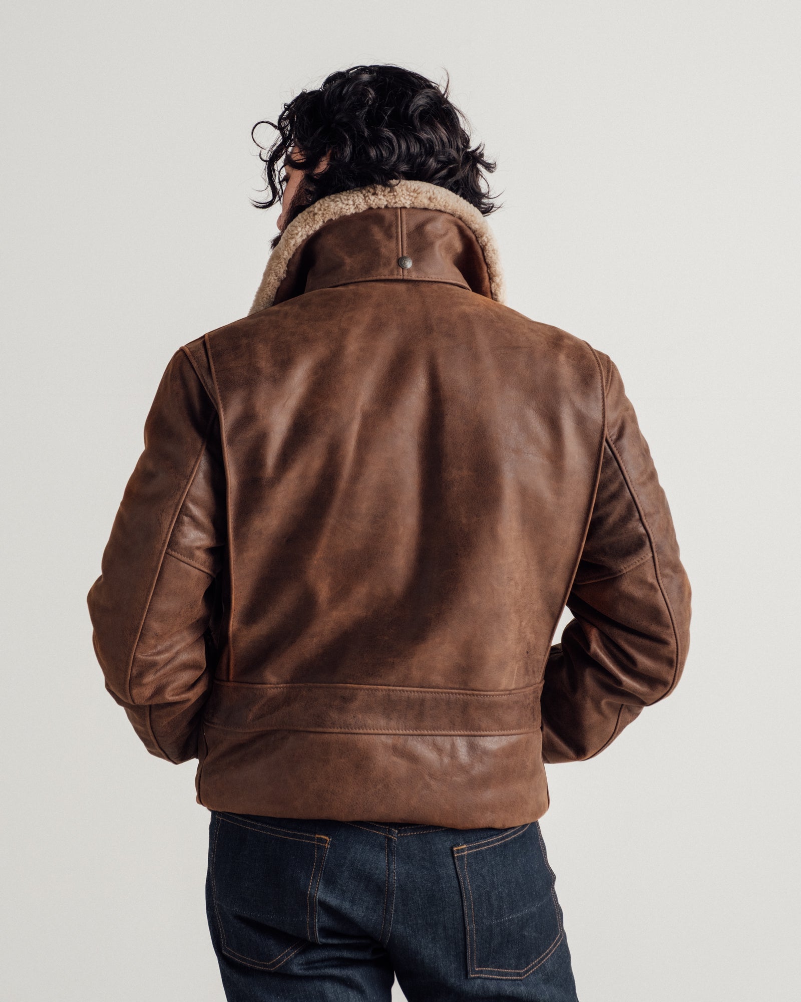594 Naked Buffalo Leather Bomber Jacket