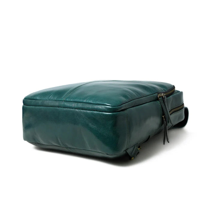 Luxury Green Italian Leather Backpack