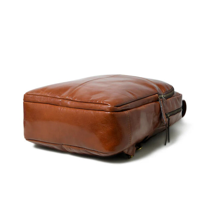 Luxury Tan Italian Leather Backpack