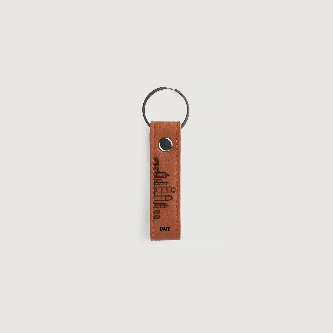 Custom Maria Dubon Leather Keychain