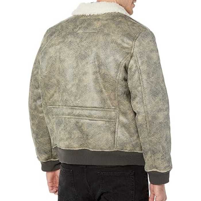 Men's Aviator Leather Bomber Jacket