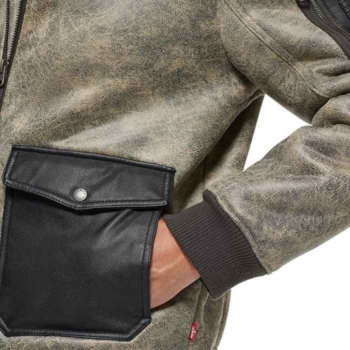 Men's Aviator Leather Bomber Jacket