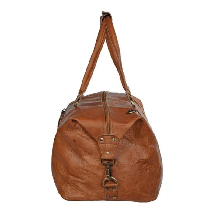 Chicago Brown Leather Duffle Bag