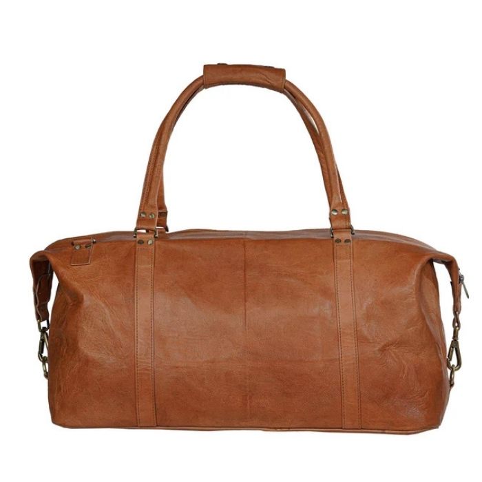 Chicago Brown Leather Duffle Bag