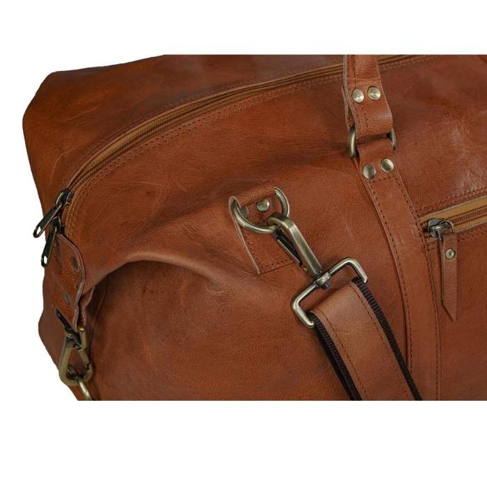 Chicago Brown Leather Duffle Bag