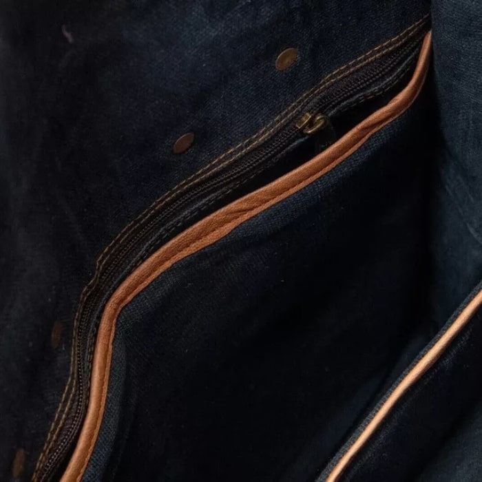 Classic Leather Roll Top Backpack