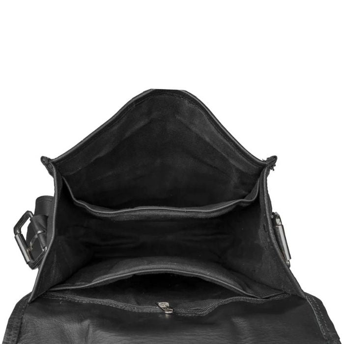 Convertible Black Leather Multi-Use Backpack