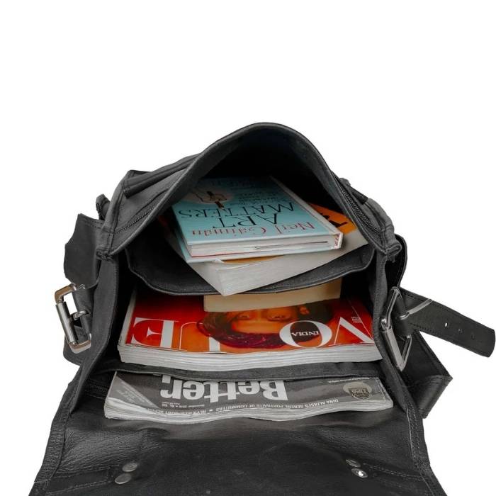 Convertible Black Leather Multi-Use Backpack