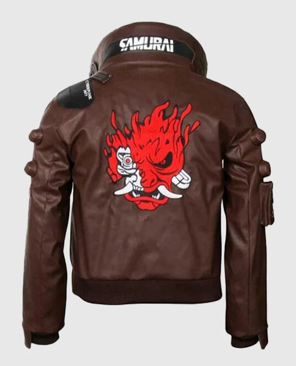 Cyberpunk-2077 Brown Bomber Samurai Jacket