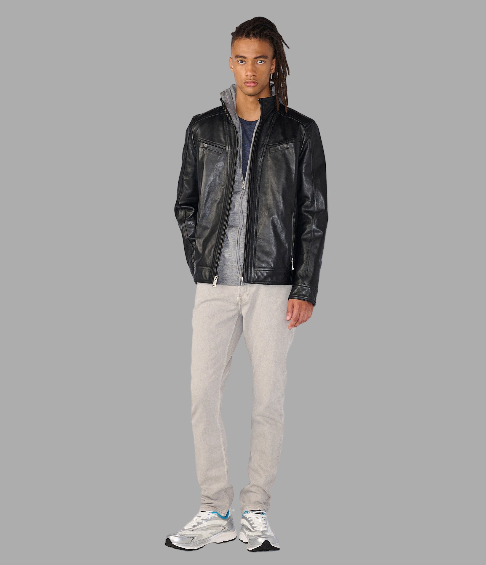 Sean Vintage Leather Racer Jacket