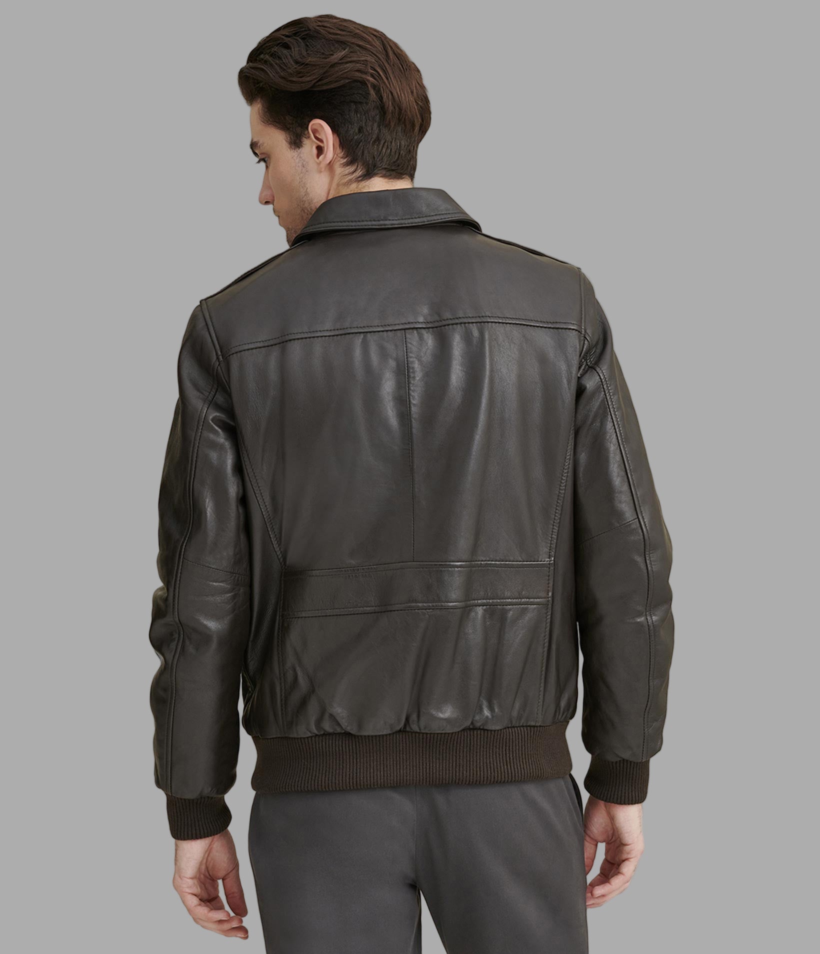 Chris Big & Tall Leather Bomber Jacket