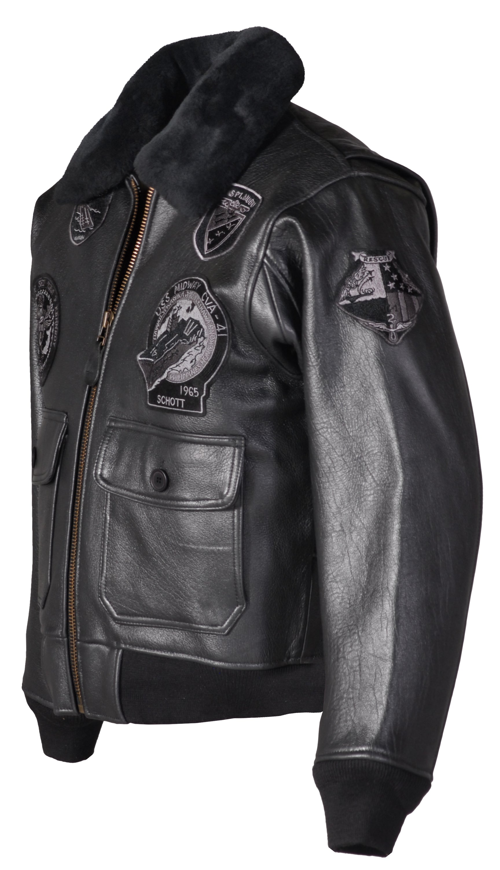 G1TG G-1 Wings of Gold Leather Bomber Jacket