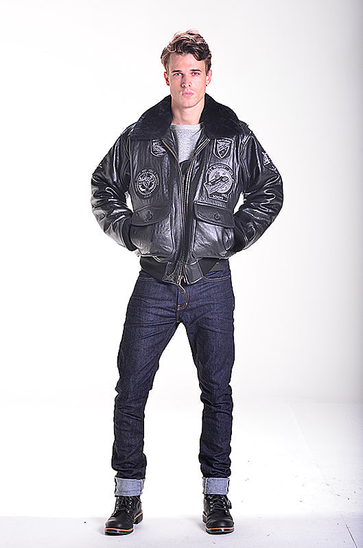 G1TG G-1 Wings of Gold Leather Bomber Jacket