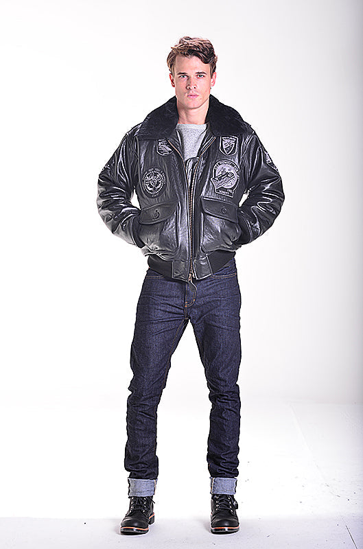 G1TG G-1 Wings of Gold Leather Bomber Jacket