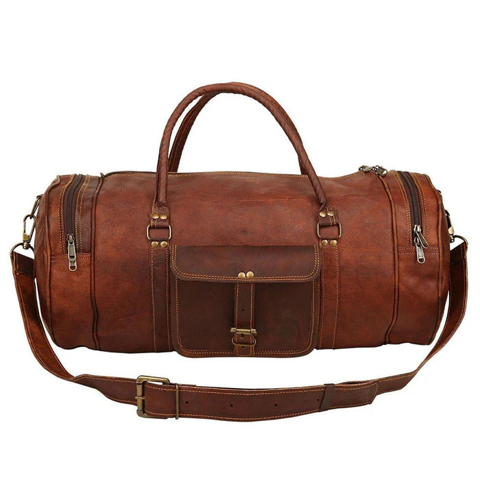Handcrafted Classic Leather Travel Duffle Bag