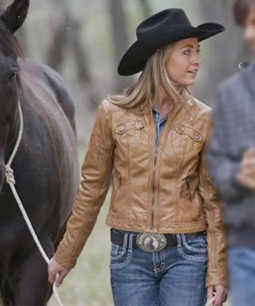 Heartland Amber Marshall Brown Leather Jacket