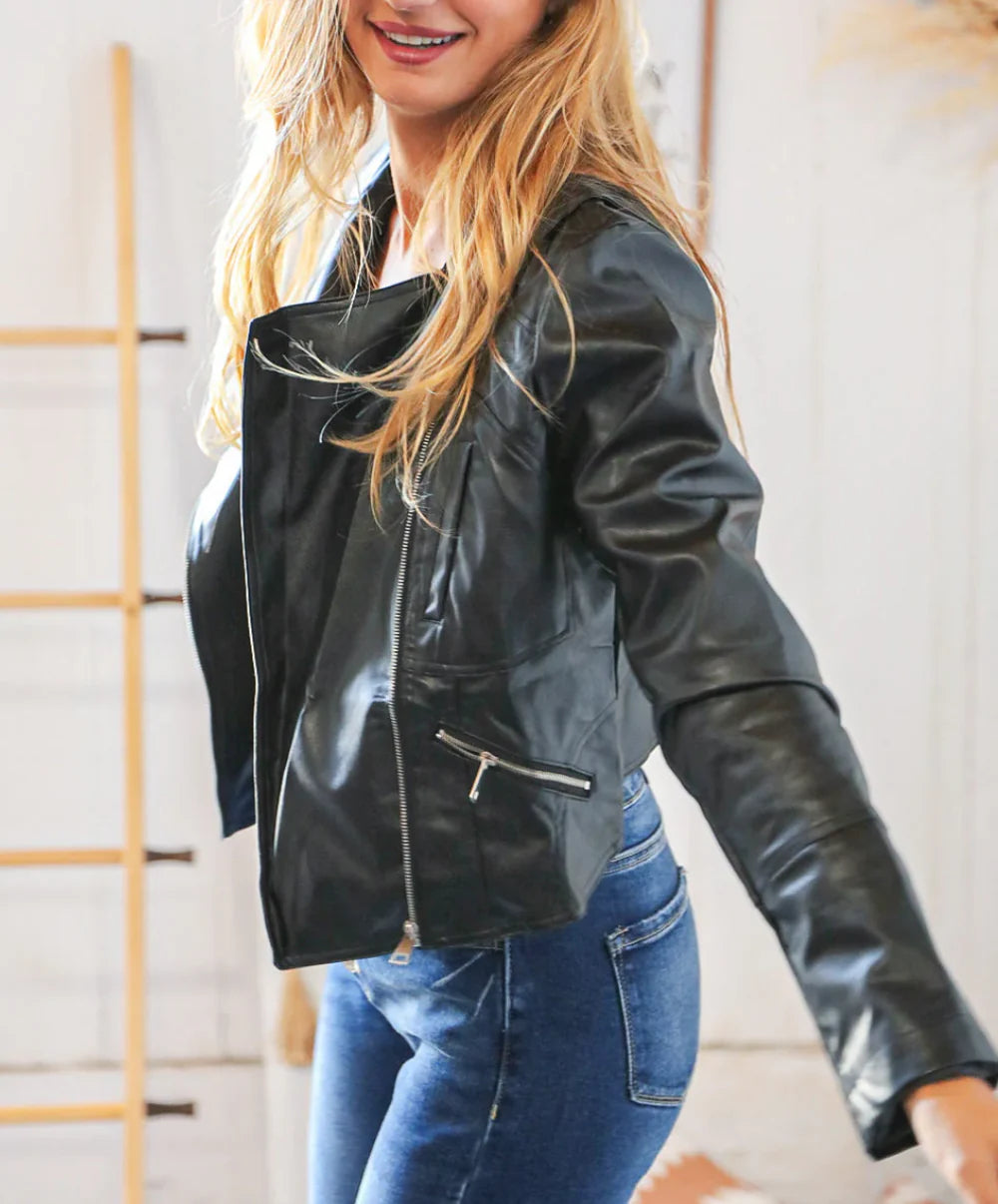 Heartland Jessica Amlee Black Leather Jacket