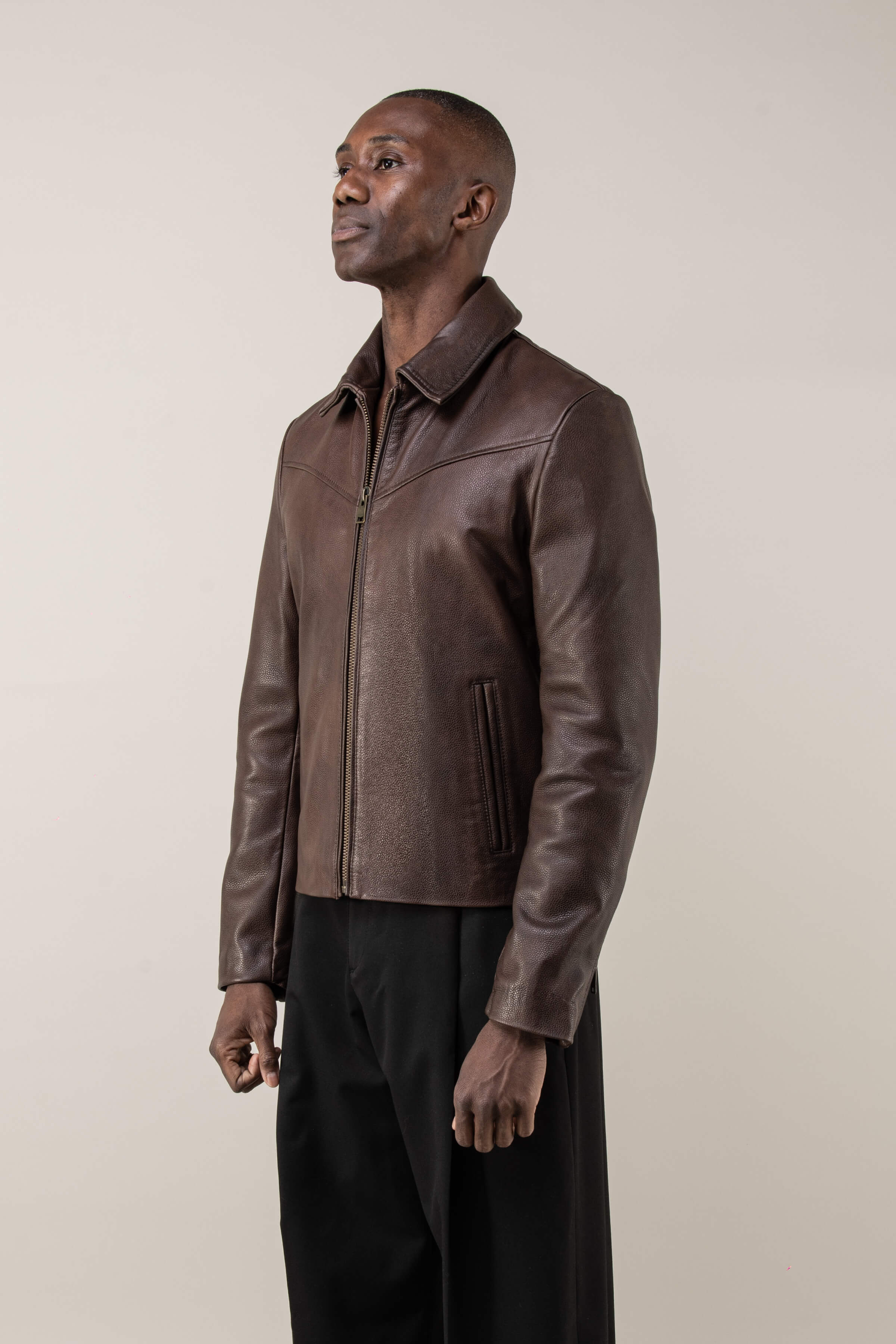 Hendrix: Vintage Brown Leather Jacket (Man)