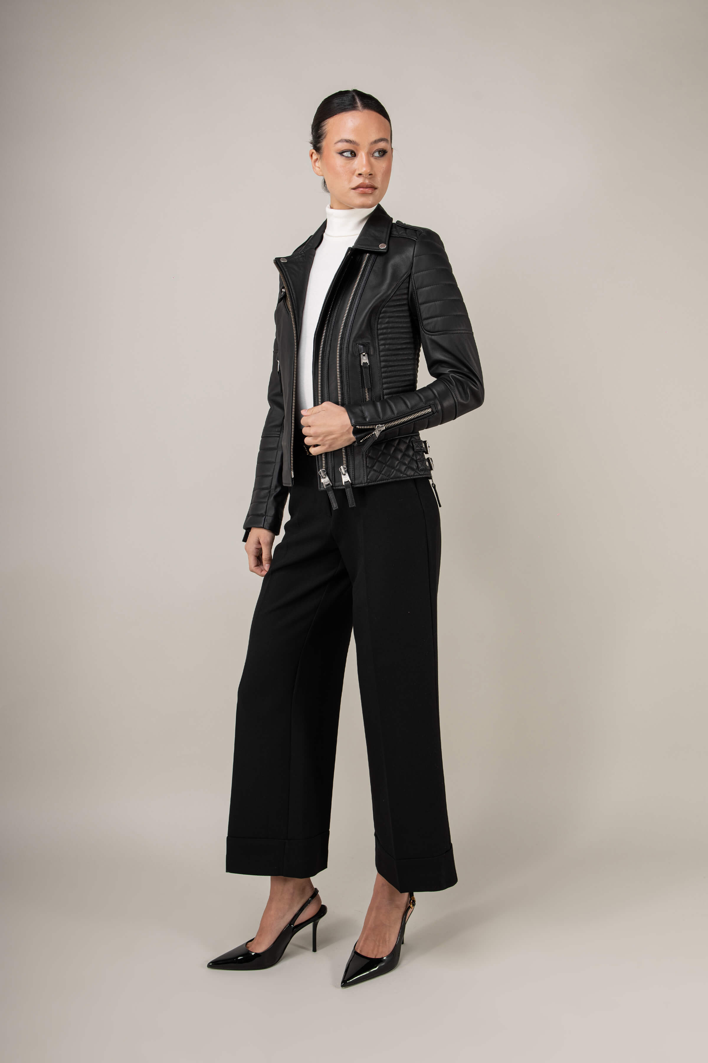 Kay Michaels 3.0 Leather Jacket Tall (Woman)