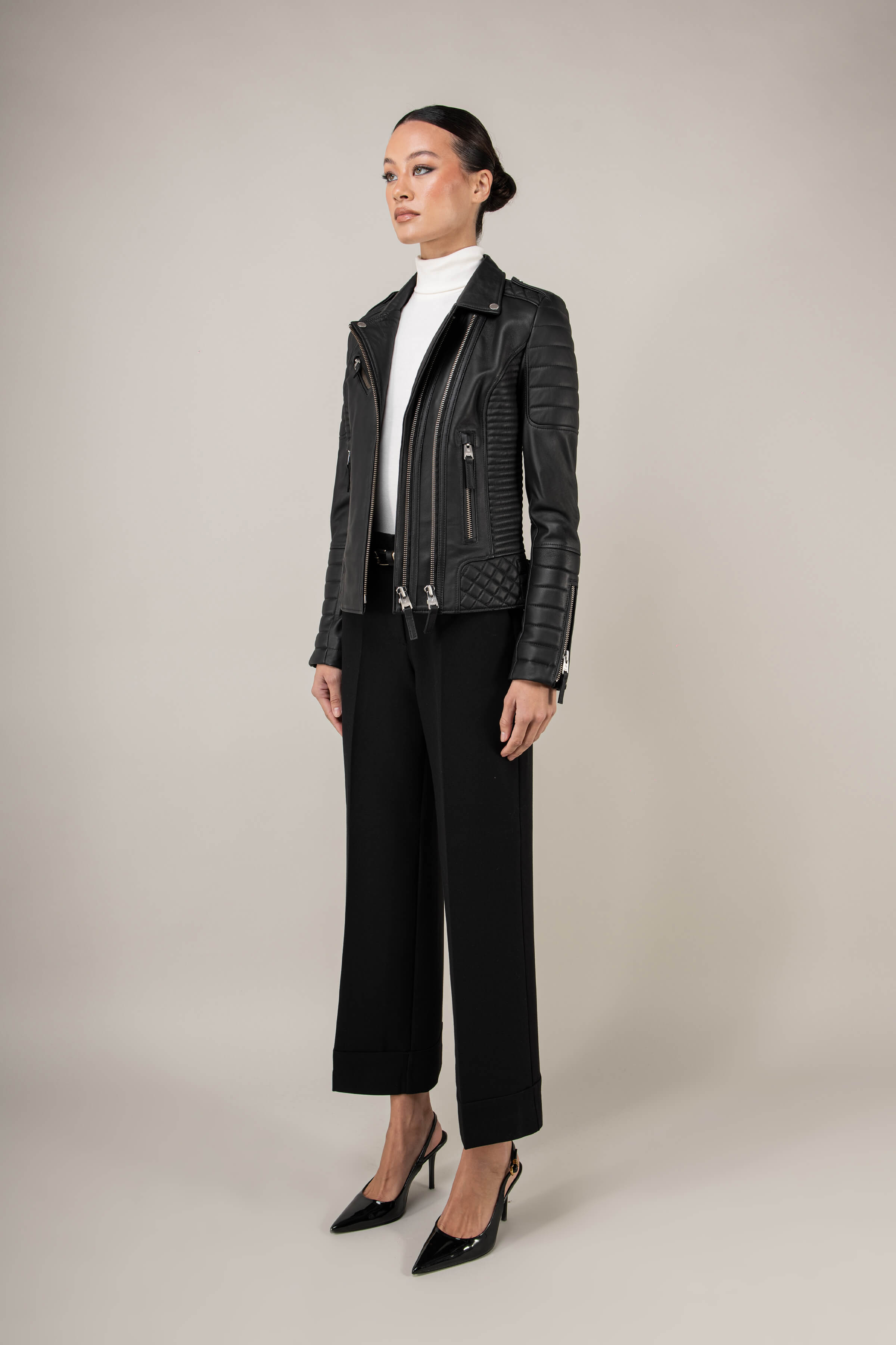 Kay Michaels 3.0 Leather Jacket Tall (Woman)