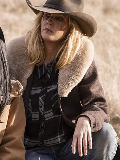 Yellowstone Beth Dutton Shearling Wool Coat