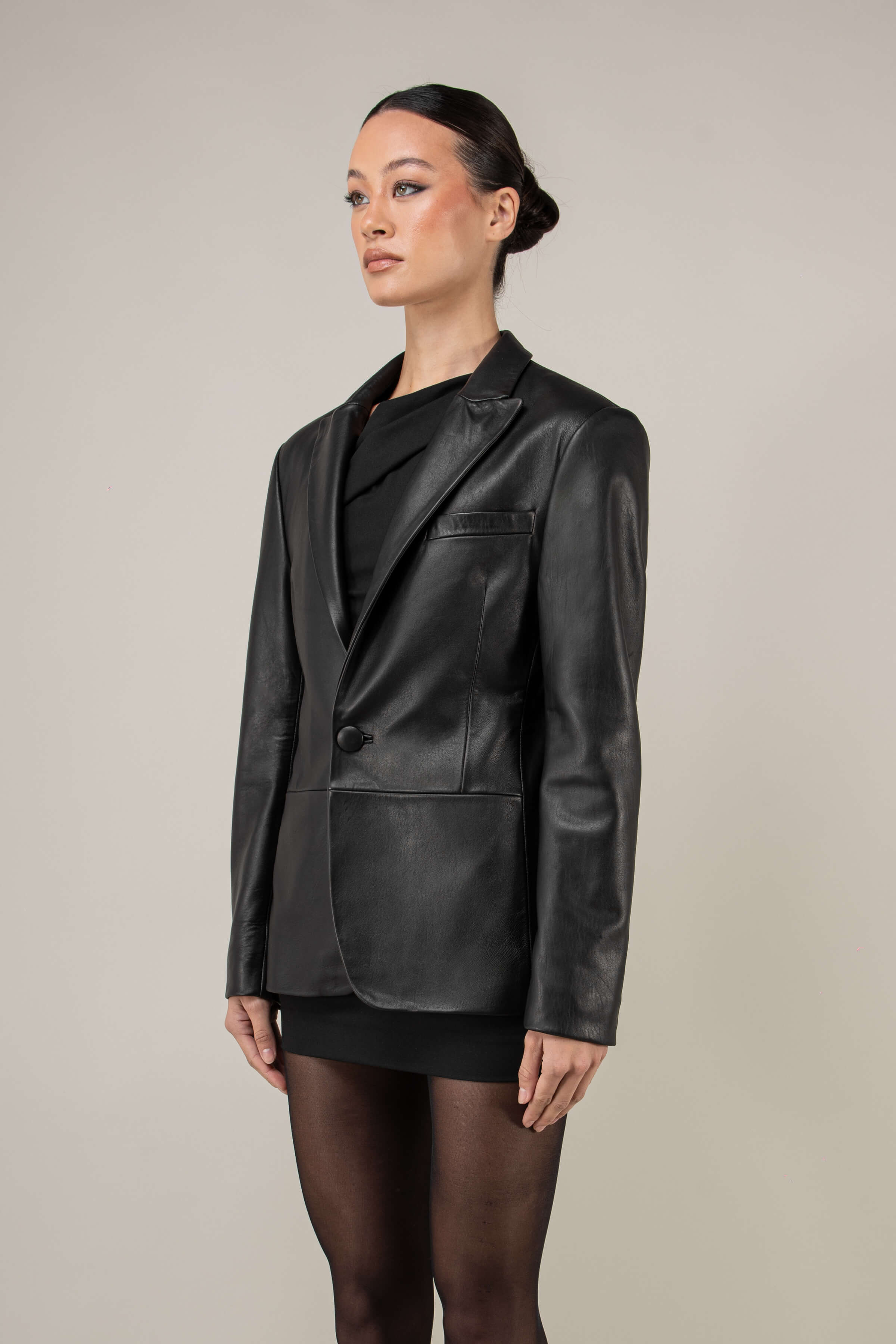 Relaxed Leather Blazer