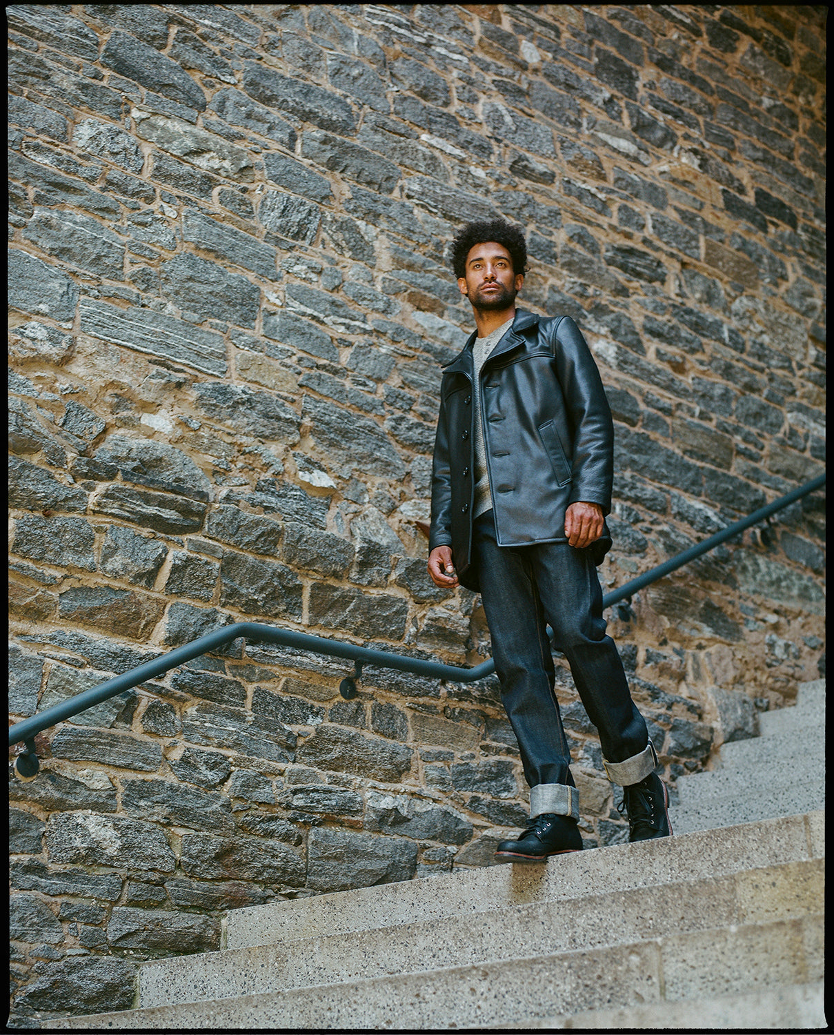 564 Pebbled Cowhide Car Coat