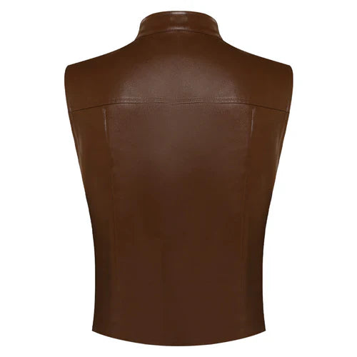 Maggie Rhee The Walking Dead Dead City Brown Leather Vest (Inspired Style)