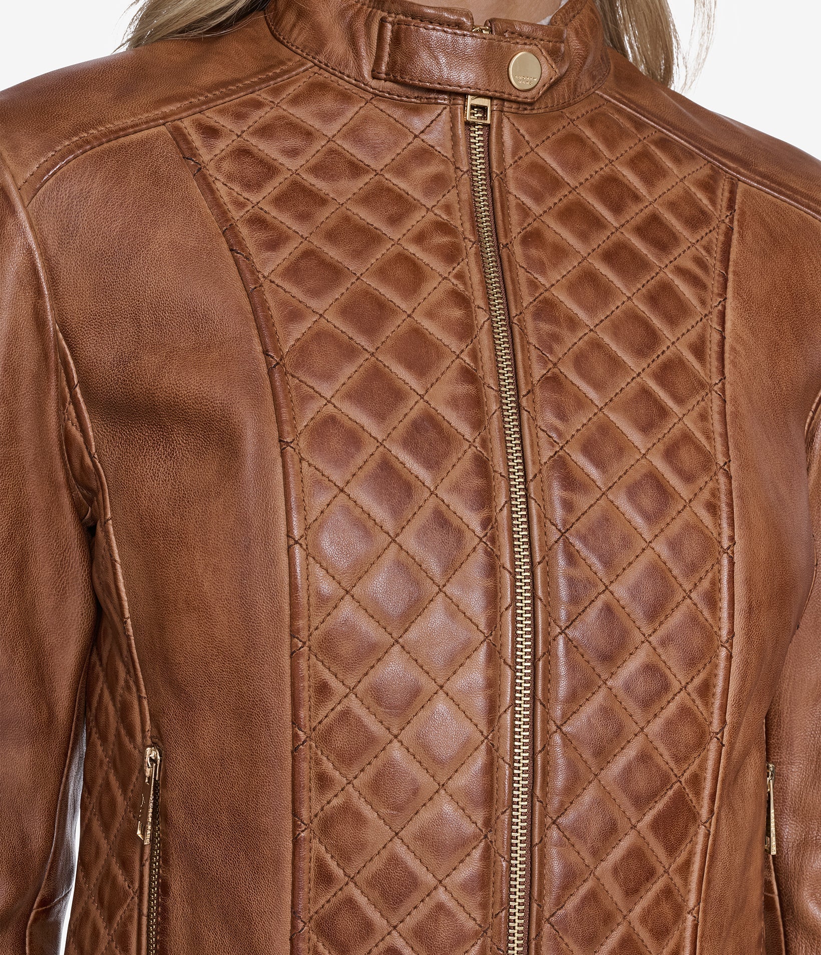 Marlette Quilted Leather Racer Jacket