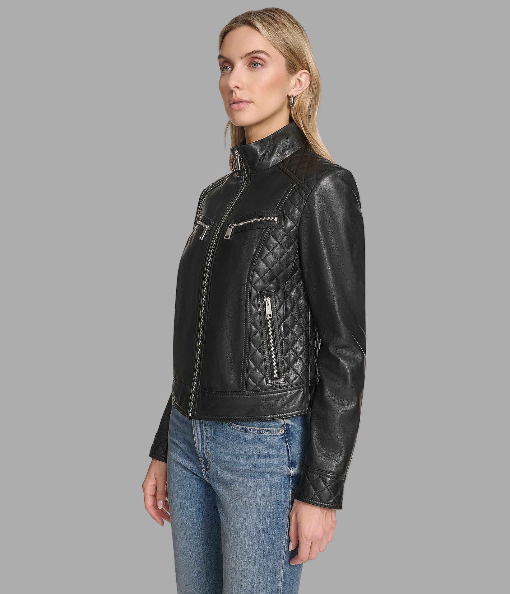 Mikel Leather Racer Jacket