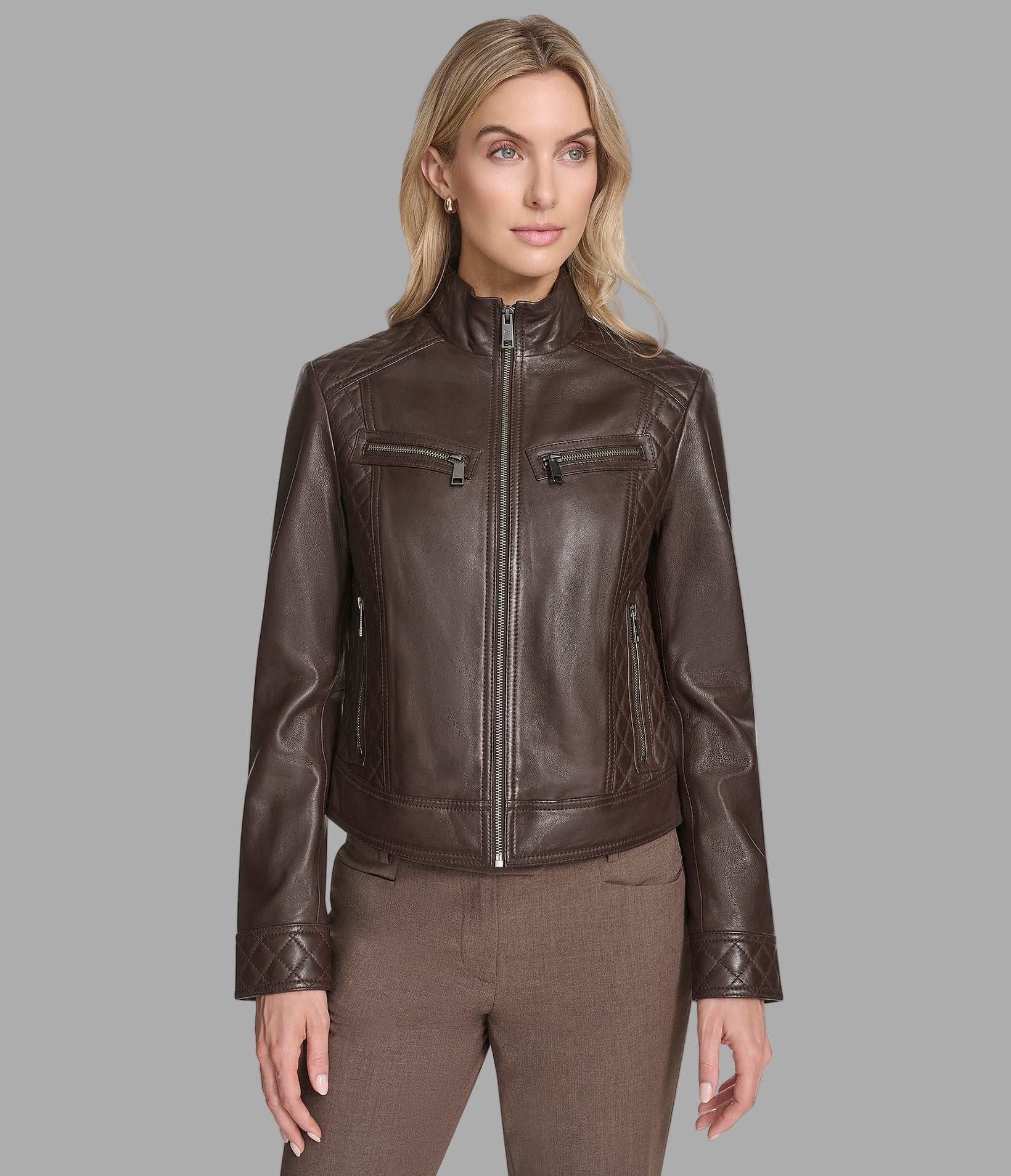 Mikel Leather Racer Jacket