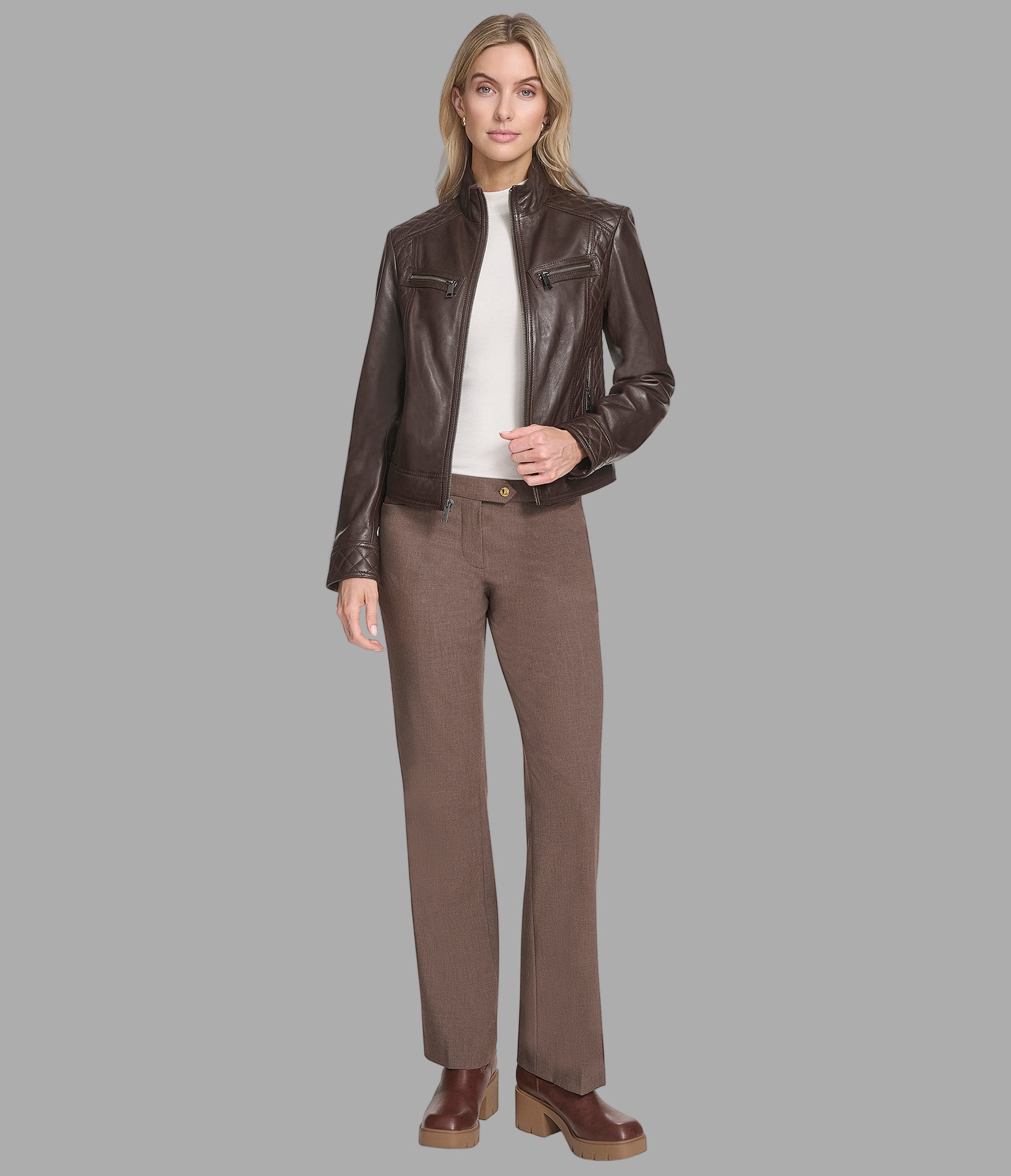 Mikel Leather Racer Jacket